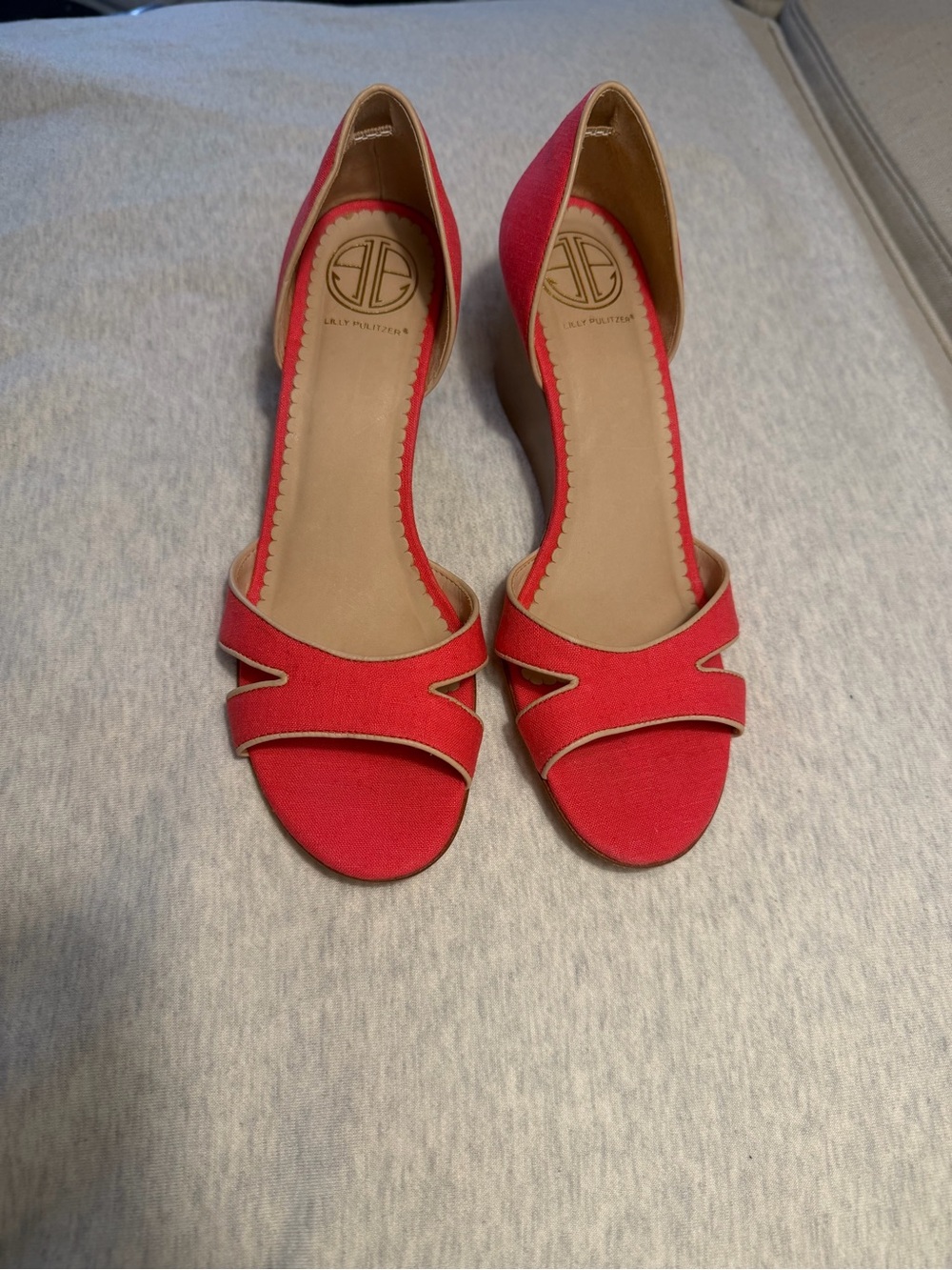 Lilly Pulitzer Pink Open-Toe Wedge Heels